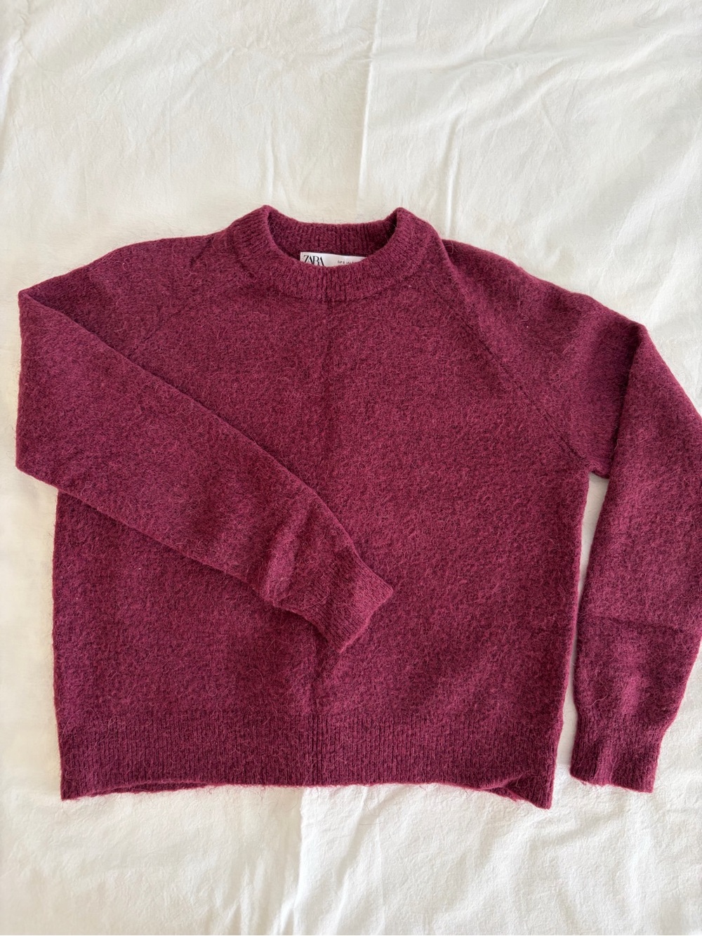 Zara Crewneck Sweater in Burgundy